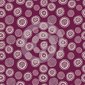 Vector pattern with abstract flowers in crimson color
